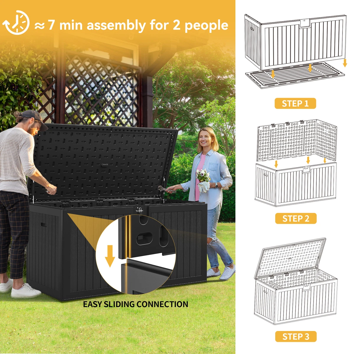 230 Gallon Storage Deck Box Outdoor Garden Garage Patio Furniture