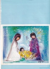 DE GRAZIA "BLUE NATIVITY" 8-1/2 BY 7 INCH FROM AZ HIGHWAYS MAGAZINE PAGE