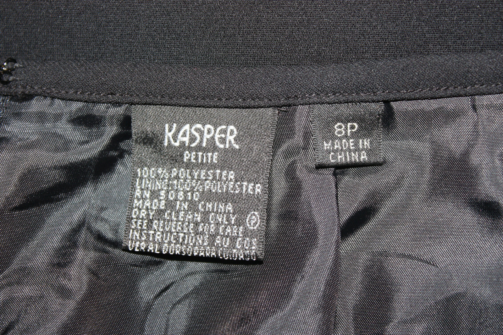 Kasper Petite Size 8P Polyester Solid Black Lined… - image 5