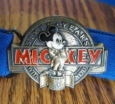 60th ANNIVERSARY MICKEY MOUSE Adjustable YOUTH BELT  1987  by Lee  MINT 
