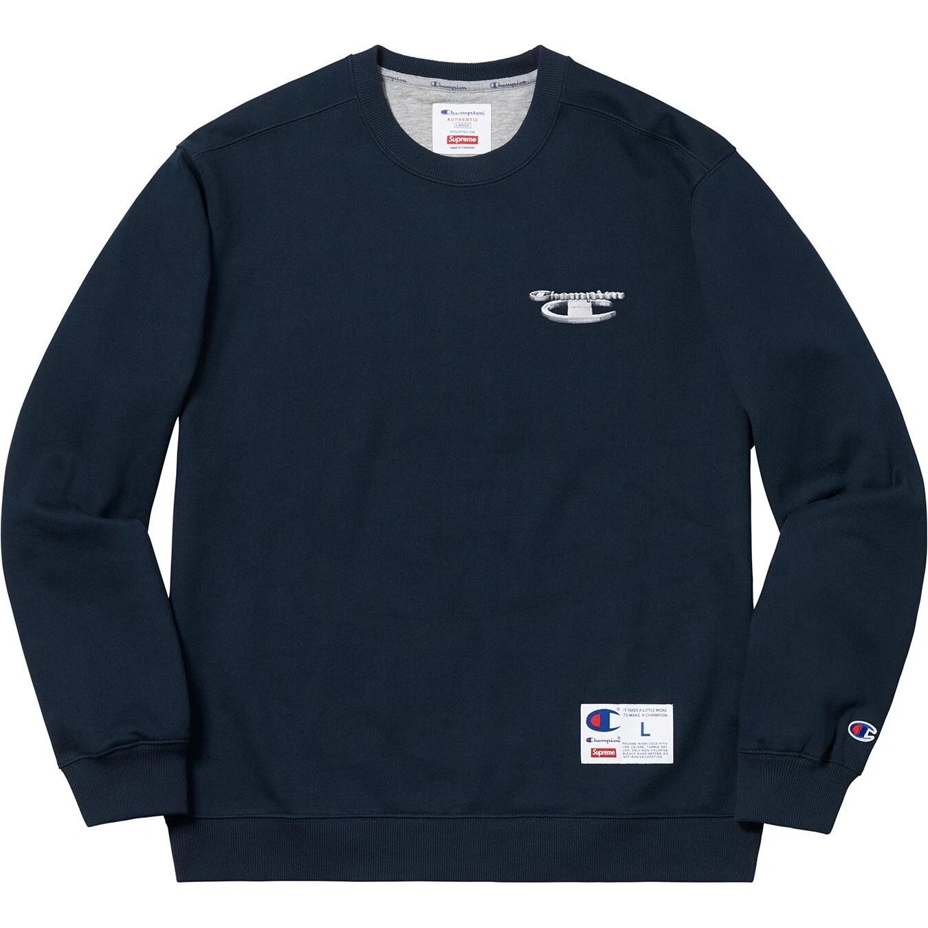 Crewneck métallique Supreme Champion 3D NOIR GRAND NEUF AVEC ÉTIQUETTE
