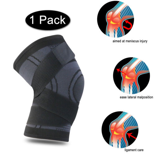 Adjustable Knee Brace Patella Elastic Fastener Support Sports Kneecap Stabilizer - Picture 1 of 10