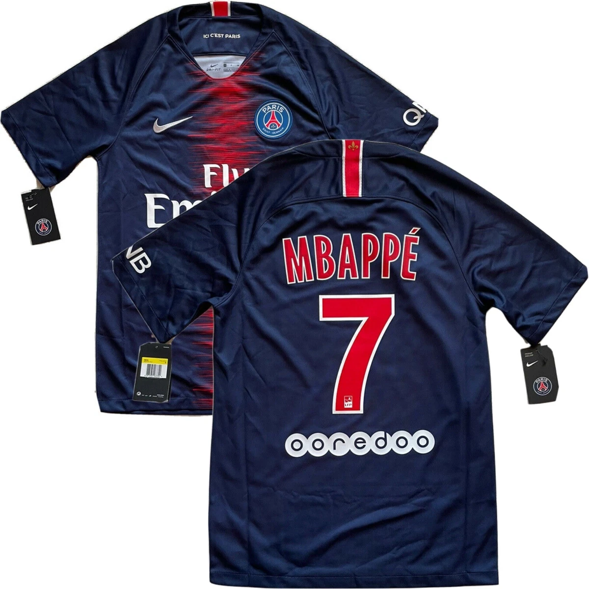 2018-19 PSG Paris-Saint-German CL Home S/S No.7 Mbappe UEFA 18-19 Jersey  shirt