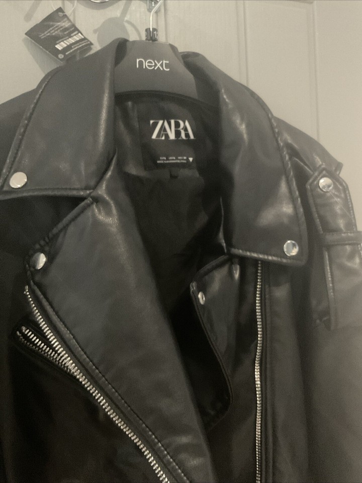 zara Faux leather jacket woman size large 1416 eBay
