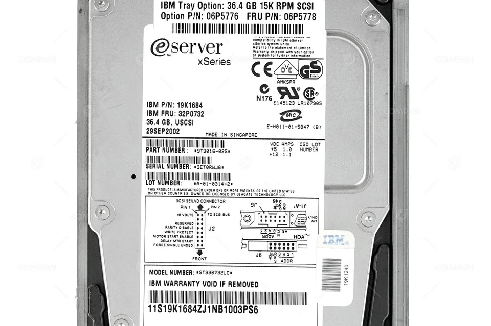 06P5776 IBM HARD DRIVE 36GB 15K RPM SCSI 3.5 06P5778 - Image 4 of 4