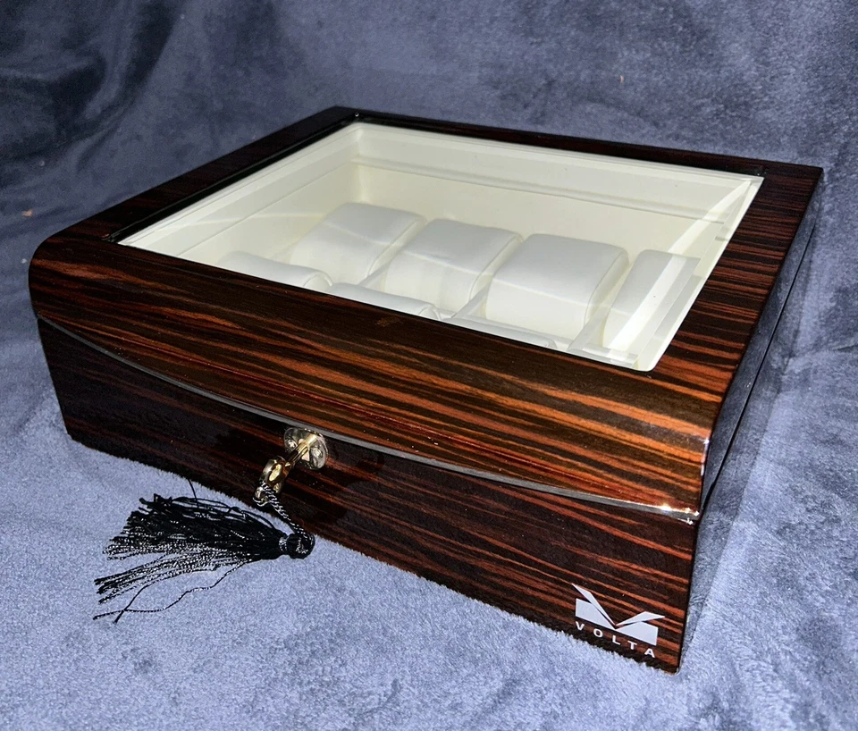 Коробка для 8 часов Volta из черного дерева 11 дюймов x 10,5 дюйма x 4 дюйма - Изображение 4 из 4