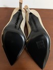 YSL Saint Laurent Paris Suede Pointy Toe Pump Tan Beige Black — photo 6