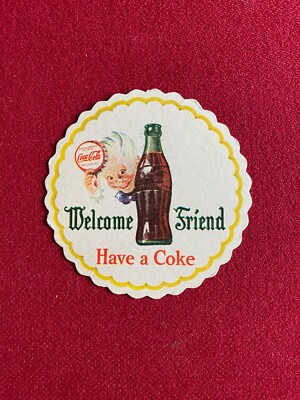 1956, Coca-Cola  ''Un-Used'', ''Sprite Boy'' Paper Coaster (Scarce / Vintage)