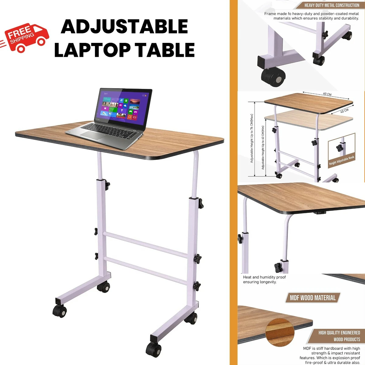 Compact table for laptop outlet
