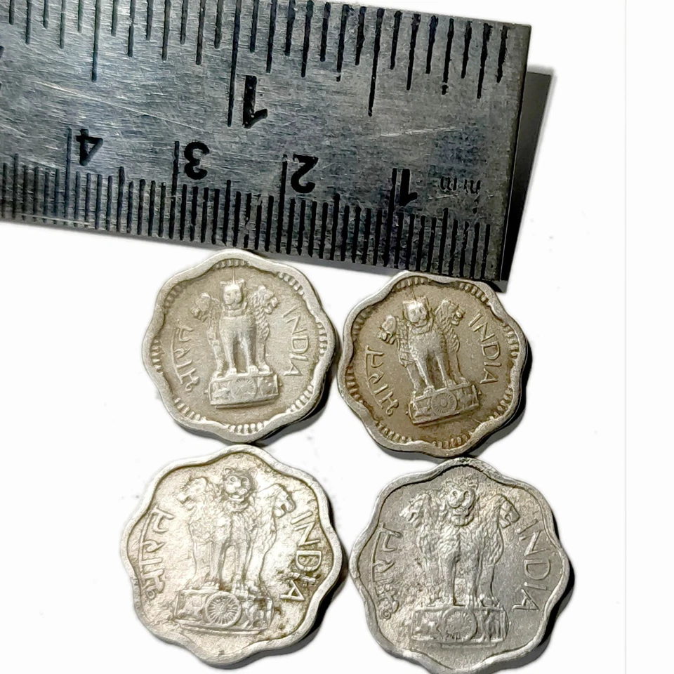 REPUBLIC INDIA TWO PAISE ( NAYE PAISE ) ALUMINIUM & COPPER NICKL COINS - 4 COINS - Image 3 of 3
