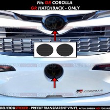 For 2023-2025 Gr Corolla Smoke Vinyl Tint Overlay Decal For Front Rear Emblem