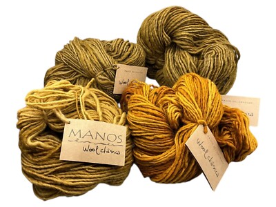 Lot 4x Manos Del Uruguay Wool Clasica Handspun Pure Wool Yarn Skeins 100g Browns