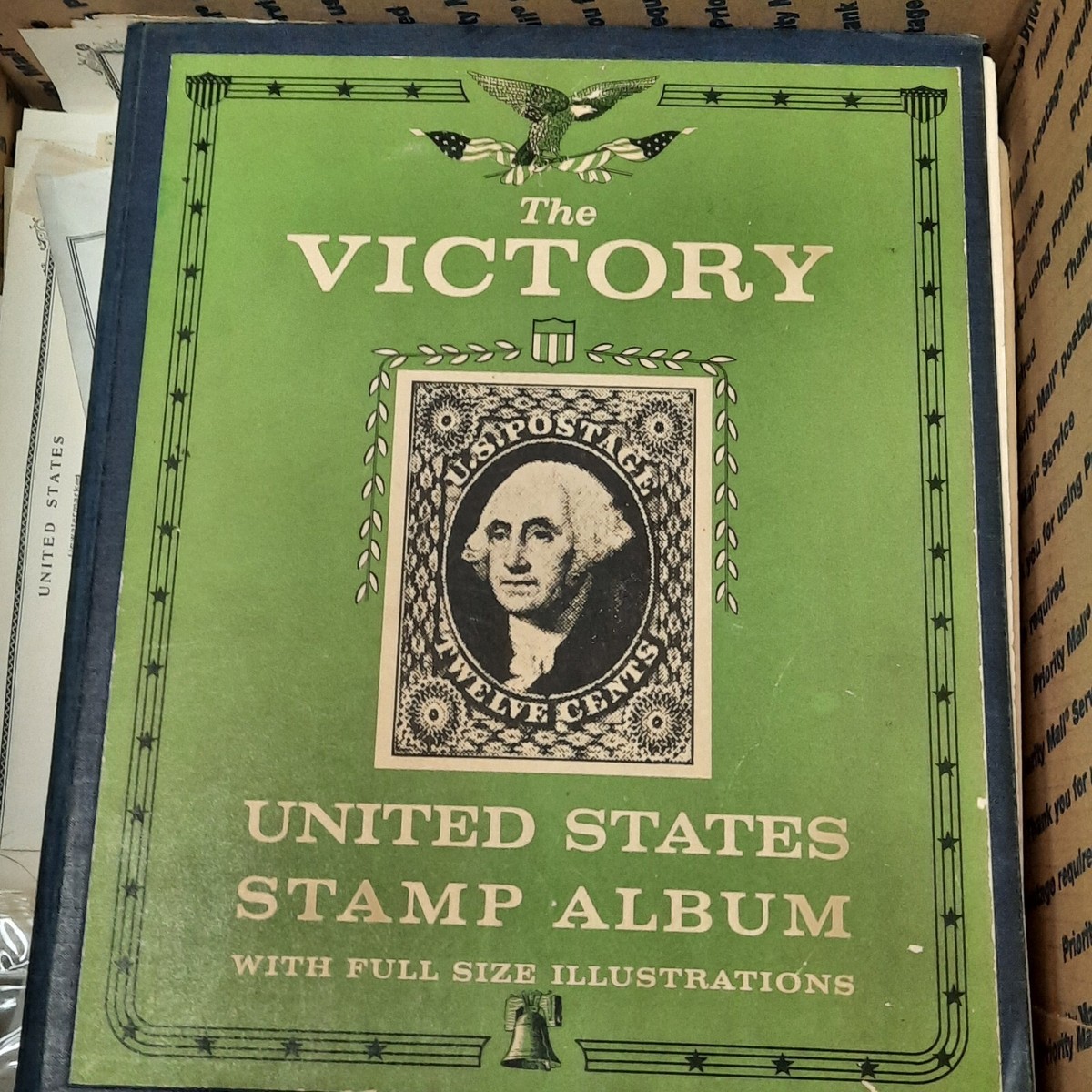 Lot of old US stamps in VICTORY album | eBay