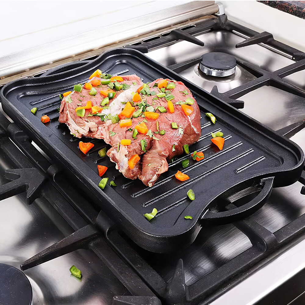Iron Reversible Grill Cast Iron Flat Pan For Grill Pro Non-Stick