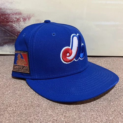 Montreal Expos Hat 25th Anniversary 7 1/4 Fitted New Era 59FIFTY Bronze Patch