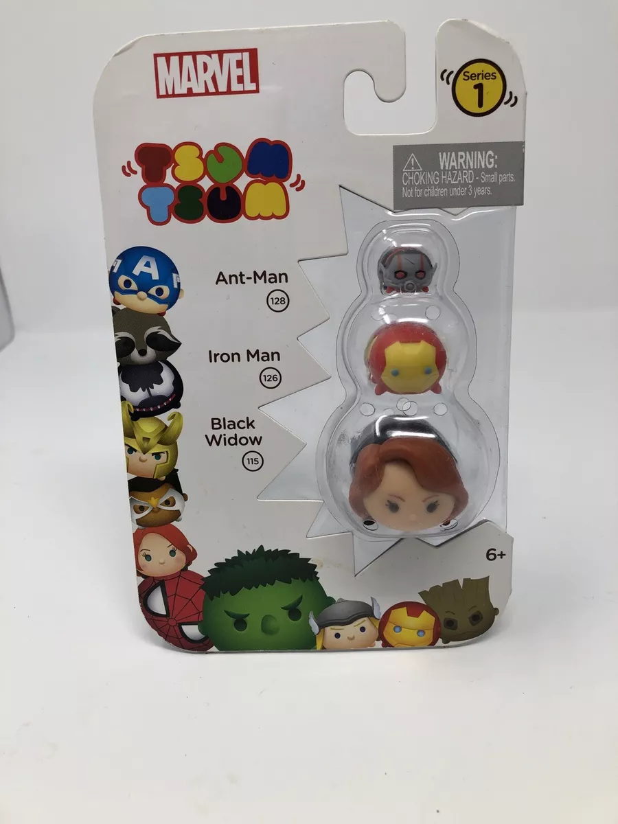 Marvel Tsum Tsum 3 Pack Series 1 Ant Man Iron Man Black Widow Stack Figures  New