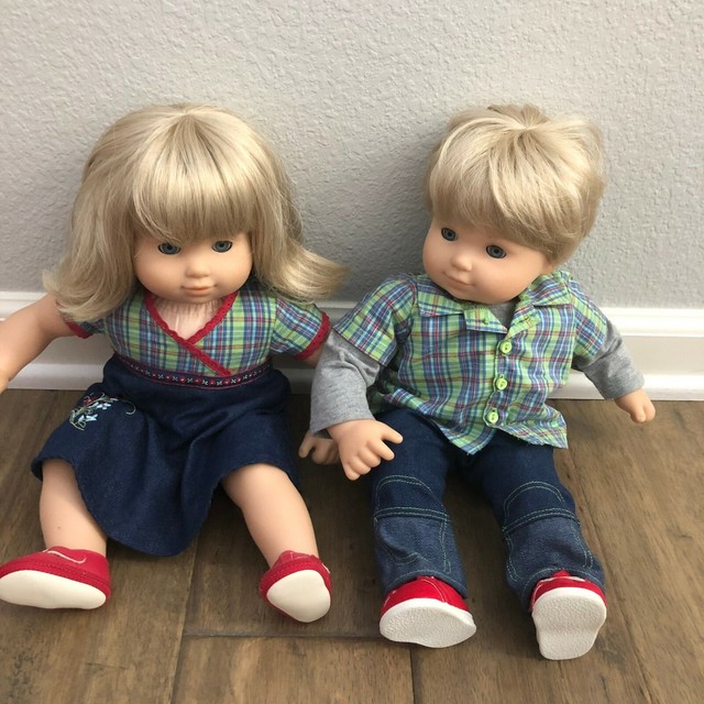 American Girl Bitty Baby Twins Boy/Girl Blonde Hair Blue