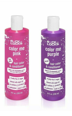 Rock The Locks Hair Color & Conditioner Purple + Pink Infused With Argan Oil 8oz