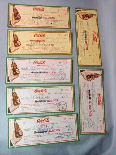 Coca Cola Greenwood Miss Bottling Works Payroll Check lot 1942 1947 1948 Coke - Picture 1 of 9