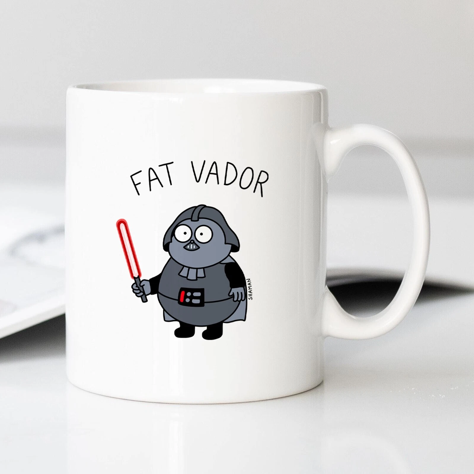 White Ceramic Darth Vader Mug