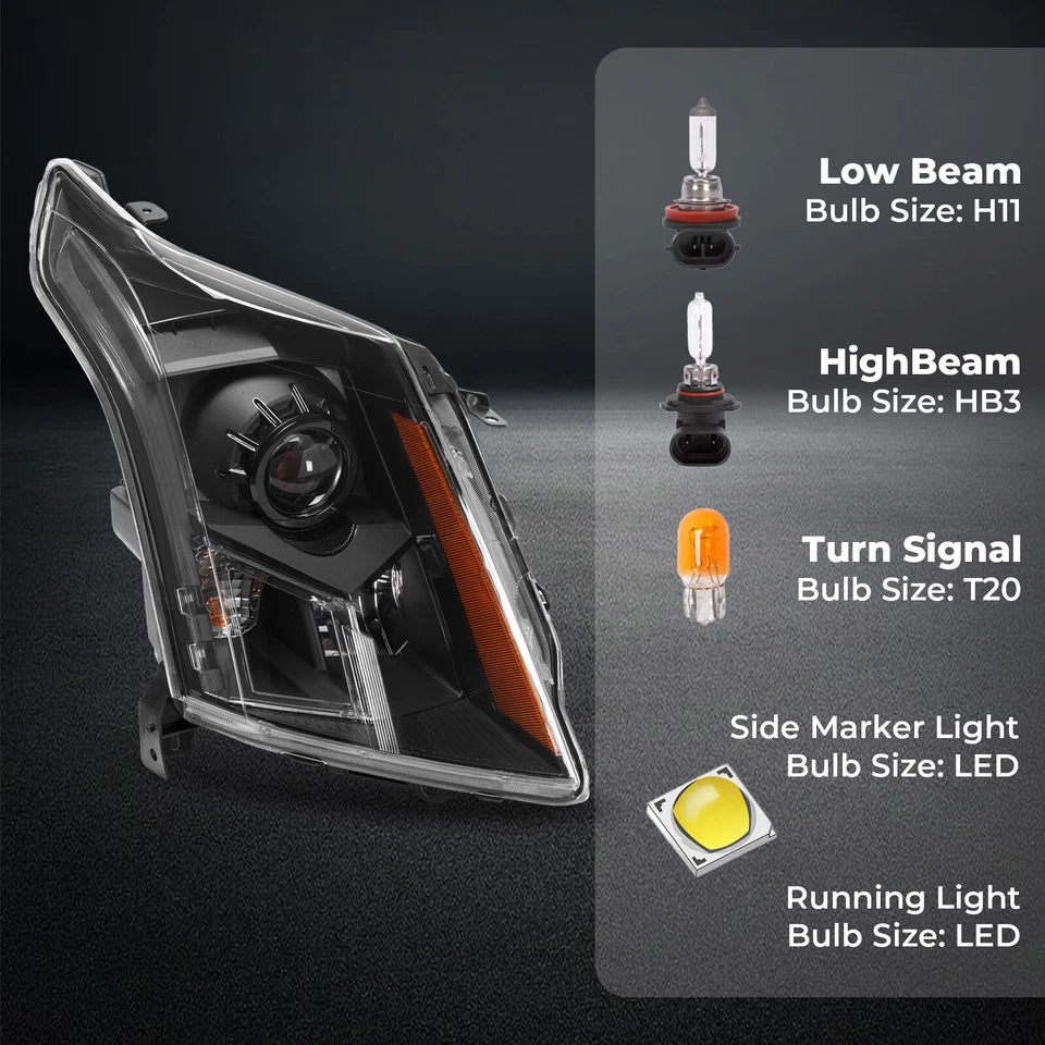 HECASA For 2010-2016 Cadillac SRX LED Projector Headlights Headlamps Left+Right Foto 3 de 4