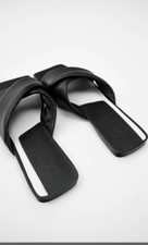 ZARA FLAT PADDED LEATHER SANDALS