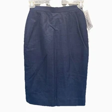 Vintage NWT Carlisle Skirt Women's Size 4 Blue Straight Pencil Indian Silk