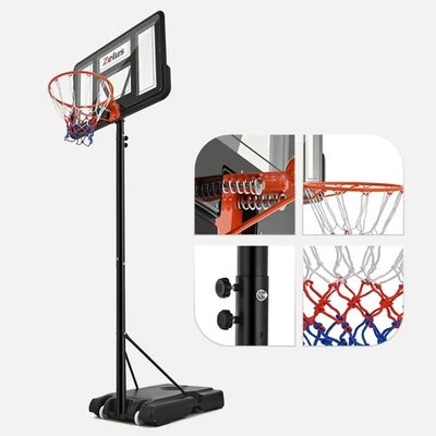 ZELUS Mobiler Basketballständer Höhenverstellbarer Basketballkorb Rollbare Korbanlage