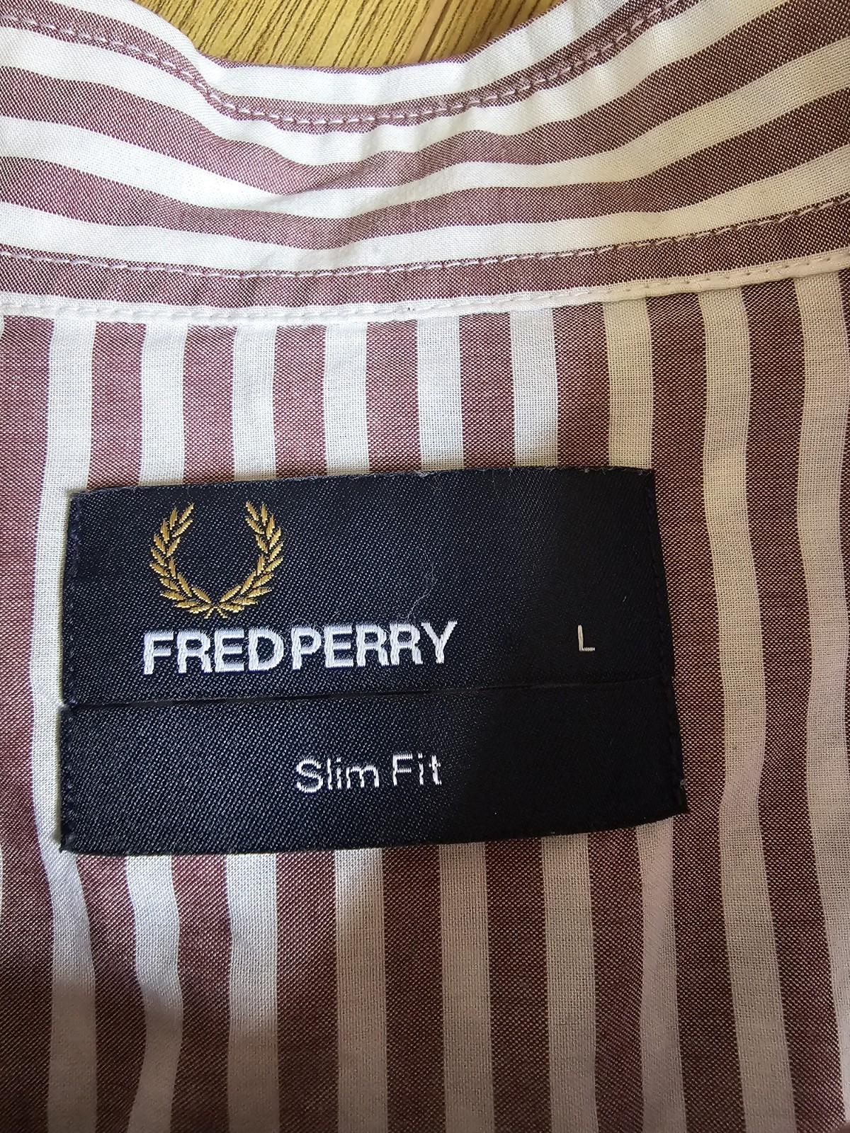 Fred Perry Mens Shirt Size Large Slim Fit Long Sleeve Striped Button Striped image 3