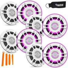 Infinity Marine KAPPA8130M White 8" Premium 3 Way RGB LED Convertible Speakers