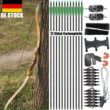 60 Zoll Traditional Bogen 30-50lbs Zerlegbarer Holzbogen Pfeile Jagd Zielscheibe