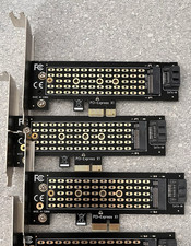 Lot of 5 M.2 NVMe/SATA SSD to PCIe x1 Adapter Card with Low Profile Bracket Kit