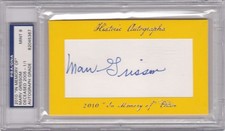 Marv Grissom New York Giants 2010 HA PSA DNA Auto 9 1954 All-Star & WS Champ