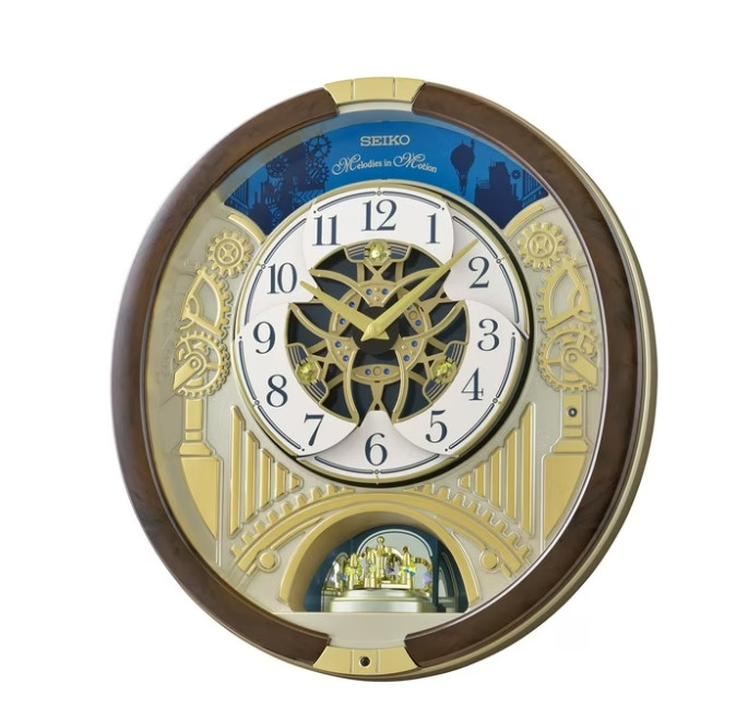 Seiko Melodies In Motion Musical Wall Clock 45 Songs 19 Crystals NEW OPEN BOX