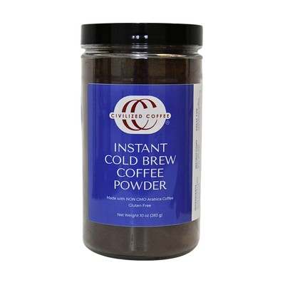 Instant Cold Brew Coffee Granules Medium Dark Roast Non-GMO Jar 10 oz