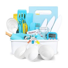 37PCS Kids Cooking Sets Real, Kids Cooking and Baking Gift Set with Storage C...