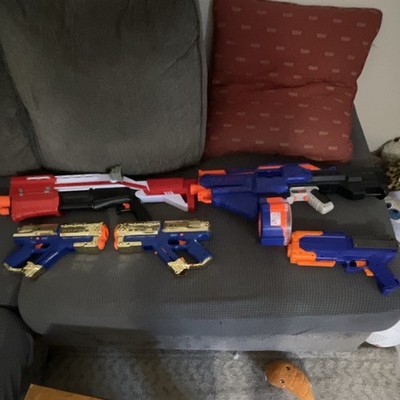X-Shot Max Attack BOSS MERC-12 Dart Blaster Lot w/ Drum, Darts & 2 Pistols