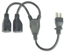AC Power Y Splitter Extension Power Cord - Outlet Saver
