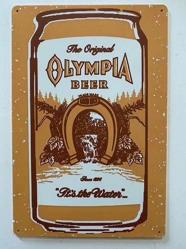 Olympia Beer Sign - It’s The Water - Retro Vintage Style Ad