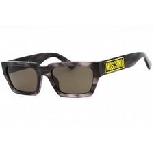 Moschino Men's Sunglasses Grey Horn Plastic Rectangular Frame MOS166/S 02W8 IR