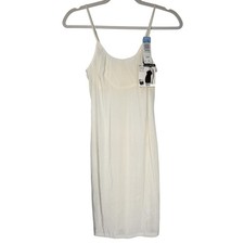NWT Vintage Olga Womens Off White Secret Shapers Stretch Chemise Dress Size 34