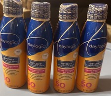 Lot of 4 Day logic Sport Broad Spectrum SPF 50 Sunscreen Spray 5.5 Fl OZ Sealed