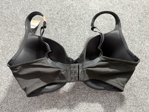 Cacique Cotton Collection Bra Lightly Lined T-Shirt Black Cotton Underwire 36F - Picture 2 of 6