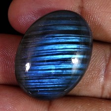 44.50 Cts 21X28X08 mm Natural Blue Fire Labradorite Oval Cabochon Gemstone
