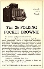 Original 1912 2A Pocket Brownie Camera Print Ad 7.5in x 4.5in Advertisement