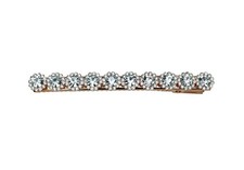 Clear Crystal Floral Small Alligator Hair Clip Rhinestone Wedding Bridal Pin