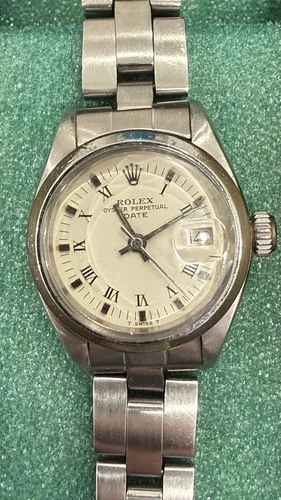 Rolex Ladies Date 26 mm 6916 White Roman Numeral Dial Vintage Circa 1978