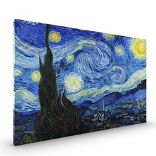 The Starry Night Van Gogh Art CANVAS Framed with Wall Hanger Sizes Large & Small
