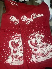 LARGE VINTAGE 14  Wide X 32  Long SANTA TOY BAG Lot Of 2