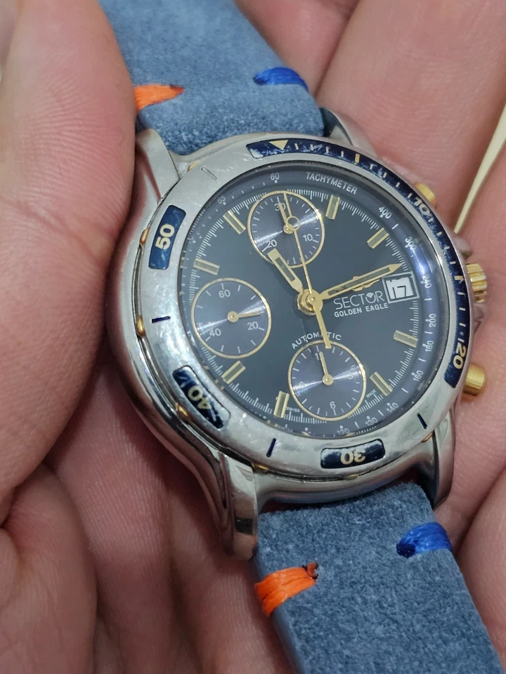 VALJOUX 7750 SECTOR GOLDEN EALGE 1500 CRONÓGRAFO AUTOMÁTICO BUZO HECHO EN SUIZA Foto 2 de 4